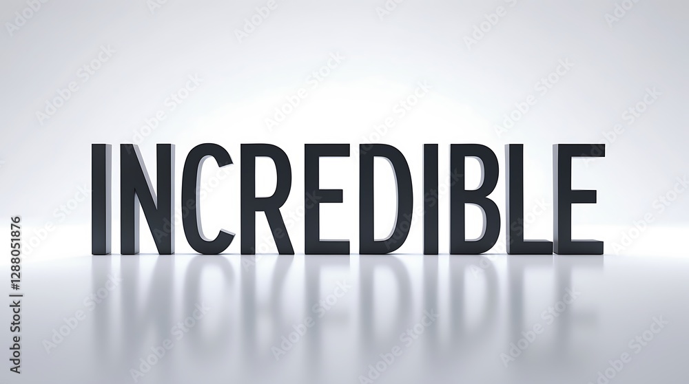 Incredible typography featuring bold letters on a reflective surface Incredible typography featuring bold letters on a reflective surface
