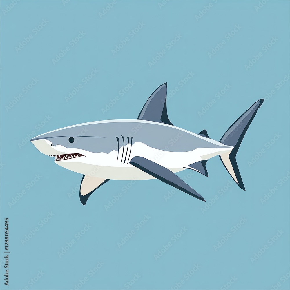 Naklejka premium Great white shark in ocean