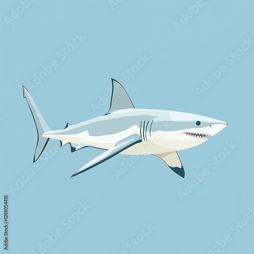 Wallpaper Mural Gray shark swimming in ocean Torontodigital.ca