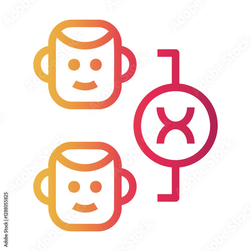 cloning Line Gradient Icon