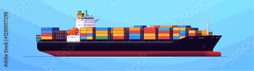 Illustration of a cargo ship.