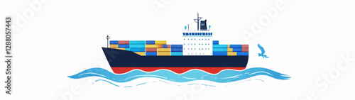 Illustration of a cargo ship.