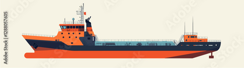 Illustration of a cargo ship.