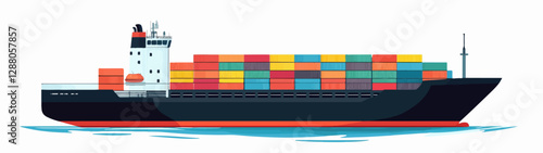 Illustration of a cargo ship.