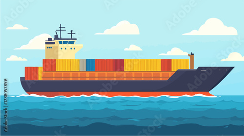 Illustration of a cargo ship.
