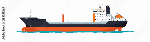 Illustration of a cargo ship.