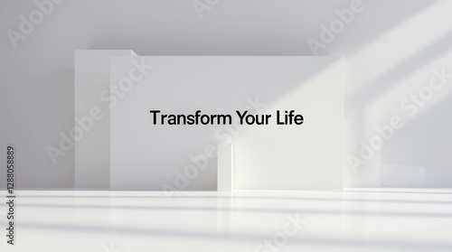 Transform your life with inspiring typography on a clean surface