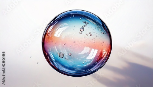 Wallpaper Mural A transparent soap bubble is floating in the air. The background is white Torontodigital.ca