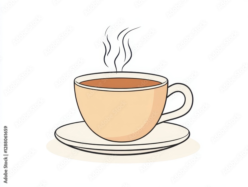 Pixel Art Illustration of a Warm Beige Coffee Cup and Saucer Pixel Art Illustration of a Warm Beige Coffee Cup and Saucer
