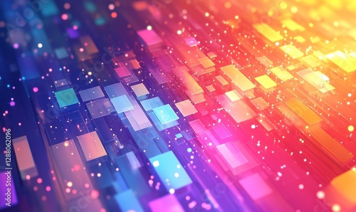 Vibrant Abstract Tech Design, Generative AI