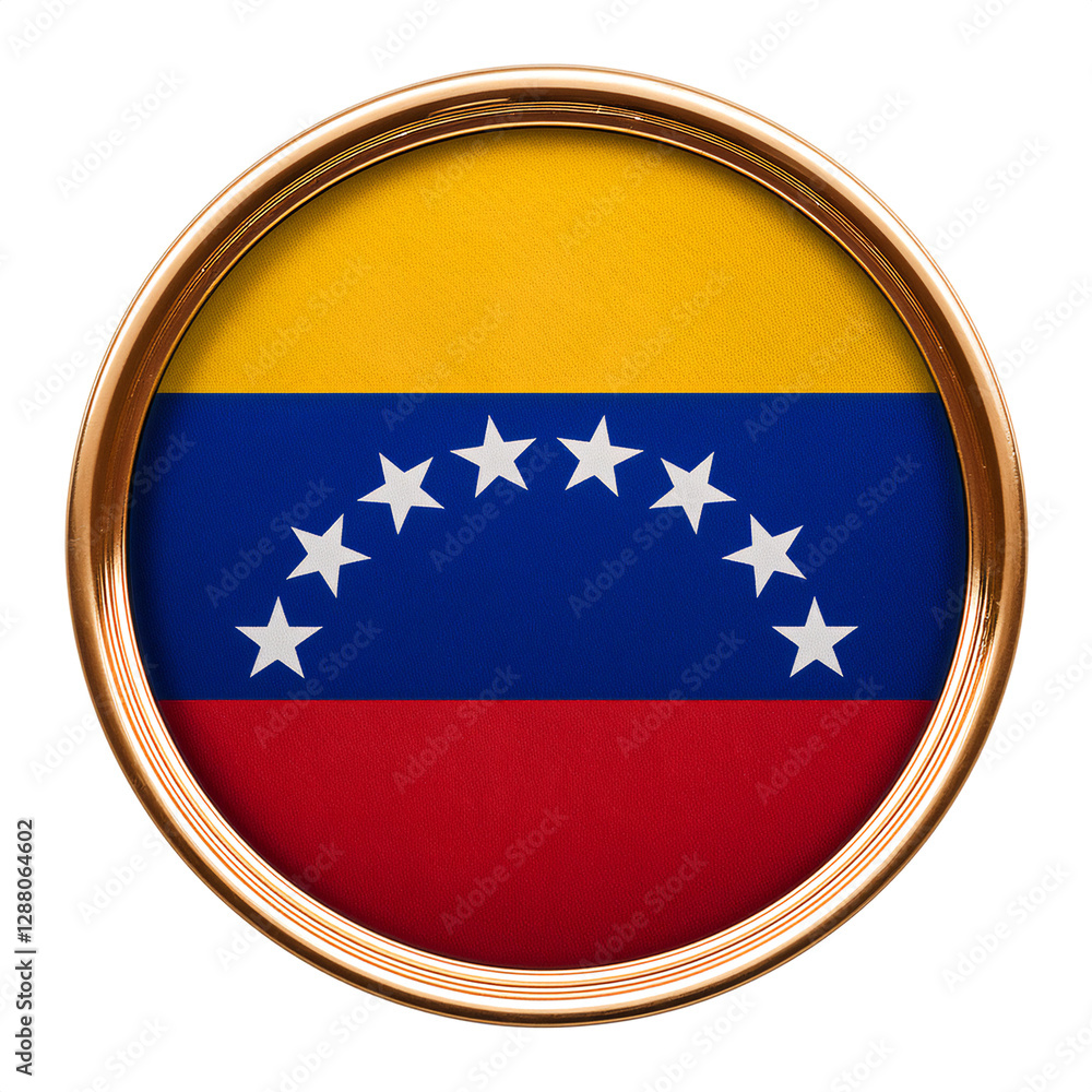ベネズエラの国旗のブローチ。白背景。(Venezuela flag brooch on white background.)
ベネズエラの国旗のブローチ。白背景。(Venezuela flag brooch on white background.)