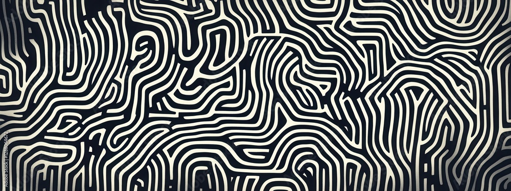 Abstract Curvy Line Pattern in Monochrome with Intricate Flowing Design and Organic Shapes in Modern Style Abstract Curvy Line Pattern in Monochrome with Intricate Flowing Design and Organic Shapes in Modern Style