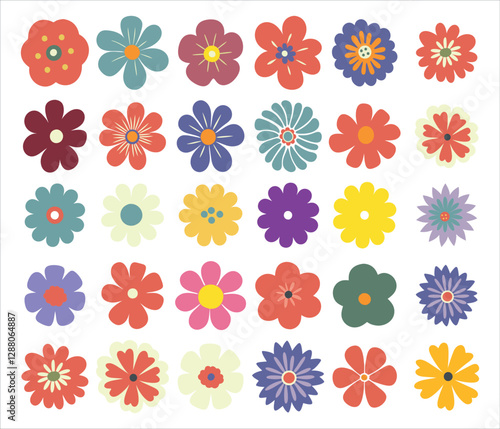 Set of flower icons. Abstract origami flowers. Style for banners, wallpaper, posters, websites, online shopping.Vector illustration design and creative idea,eps 10.