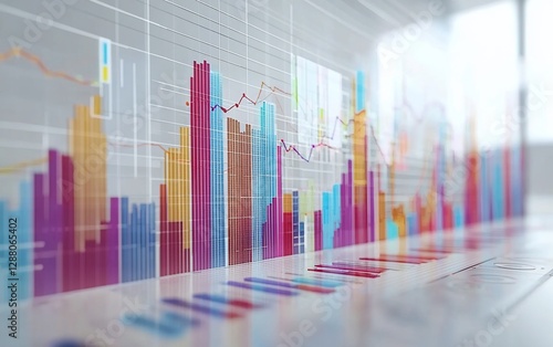 Wallpaper Mural Financial data analysis, office background Torontodigital.ca