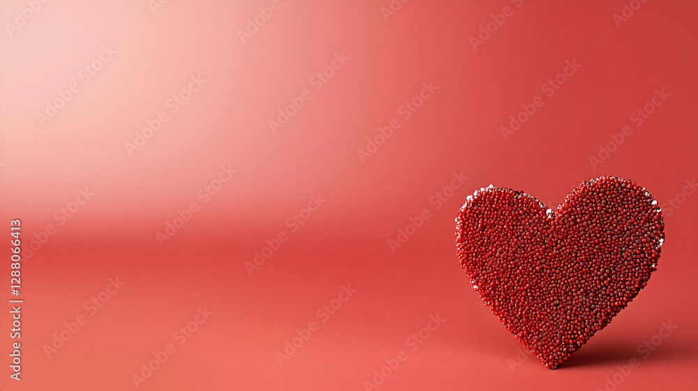 Red Heart Shape on Red Background Red Heart Shape on Red Background