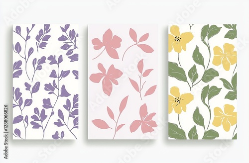 Capture the essence of summer with a vibrant floral abstract wallpaper in flat design and pastel shades