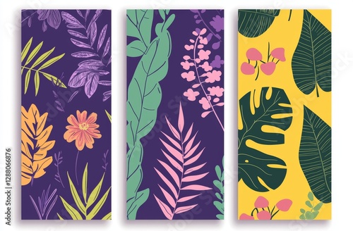 Set a summer vibe with a vibrant floral abstract wallpaper background in flat design using pastel tones