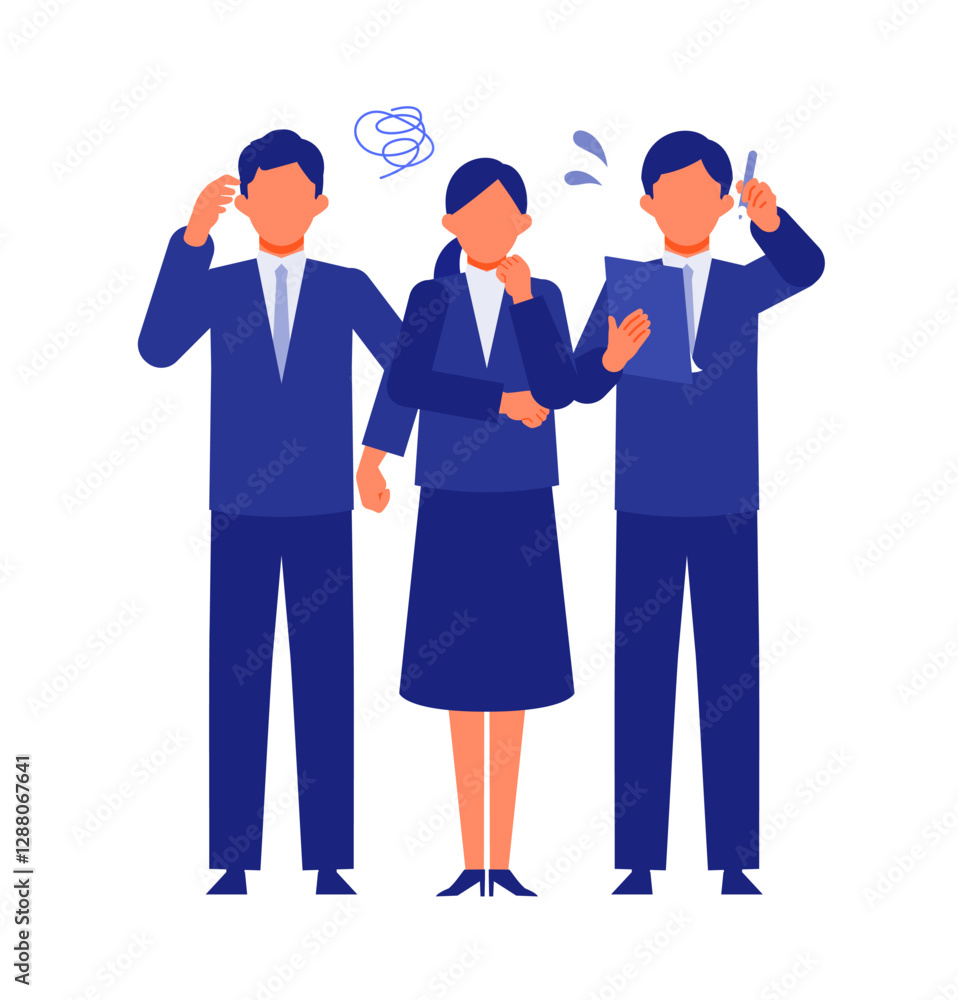 Concept for Problem Solving. Working people cartoon character head collection set. People face profiles avatars and icons. Close up image of negative people. Concept for Problem Solving. Working people cartoon character head collection set. People face profiles avatars and icons. Close up image of negative people.