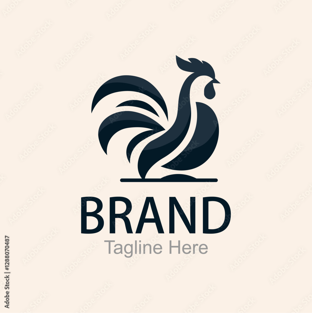 Fototapeta premium Modern Logo with Black rooster. vector 