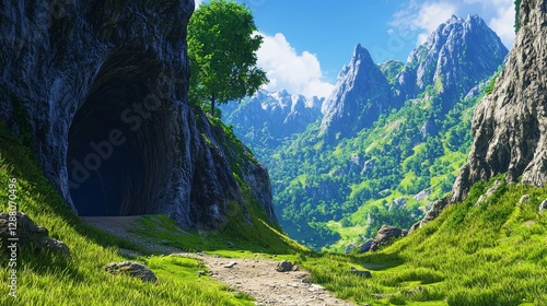 The wallpaper is beautiful, along with the game art, rock landscape, and plants
