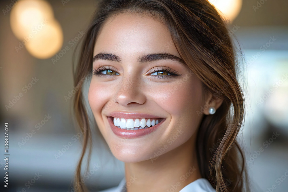 Dental Aesthetics Mastery: Zirconium Crowns and Implants with Enamelled Pearl Finish for Brighter, Whiter Teeth on a Sparkling White Background Dental Aesthetics Mastery: Zirconium Crowns and Implants with Enamelled Pearl Finish for Brighter, Whiter Teeth on a Sparkling White Background
