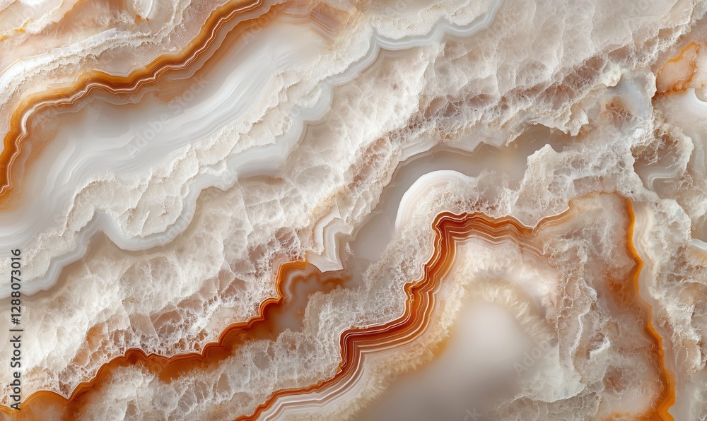Abstract orange and white agate stone texture with intricate patterns and layers Abstract orange and white agate stone texture with intricate patterns and layers