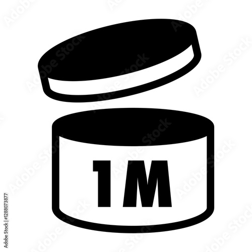 Pao symbol 1m black color vector isolated on white background. Period after opening icon 10 eps
