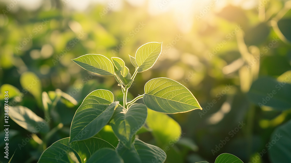 Soybean field thriving with green leaves, symbolizing sustainable agriculture and natural growth. Soybean field thriving with green leaves, symbolizing sustainable agriculture and natural growth.