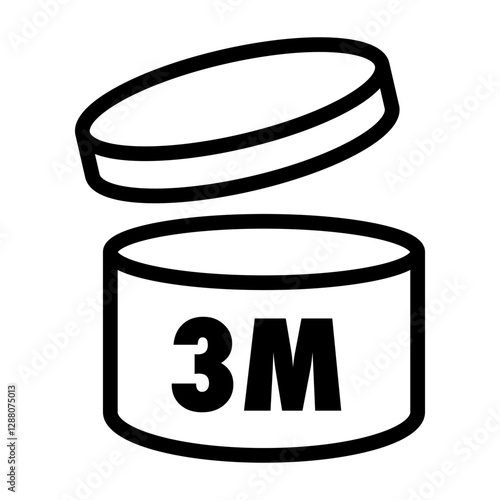 Pao symbol 3m black line color vector isolated on white background. Period after opening icon 10 eps