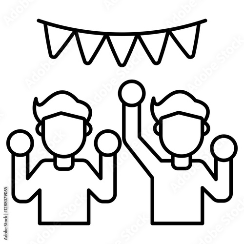A trendy design icon of dancing