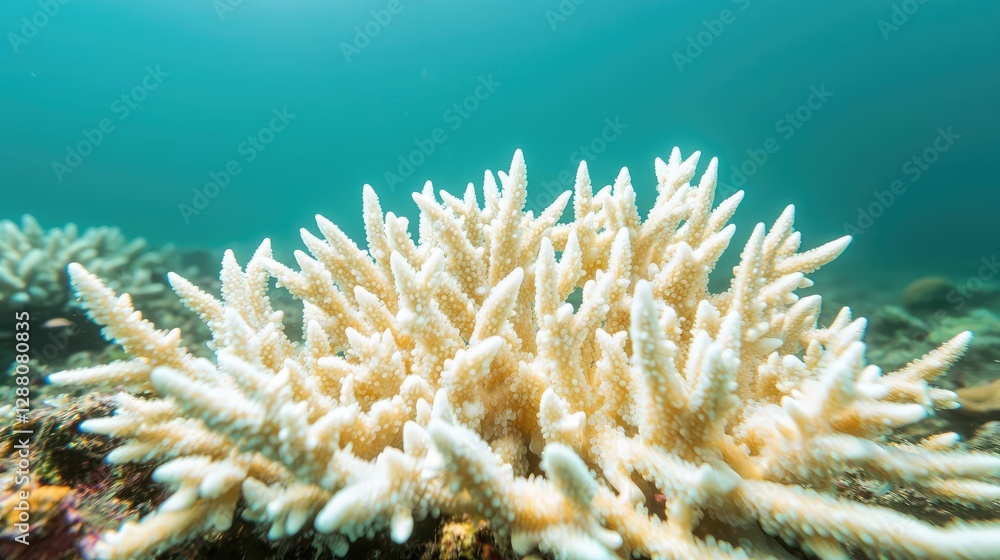 Obraz premium Ocean acidification idea. Vibrant coral reef showcasing intricate formations and marine biodiversity.