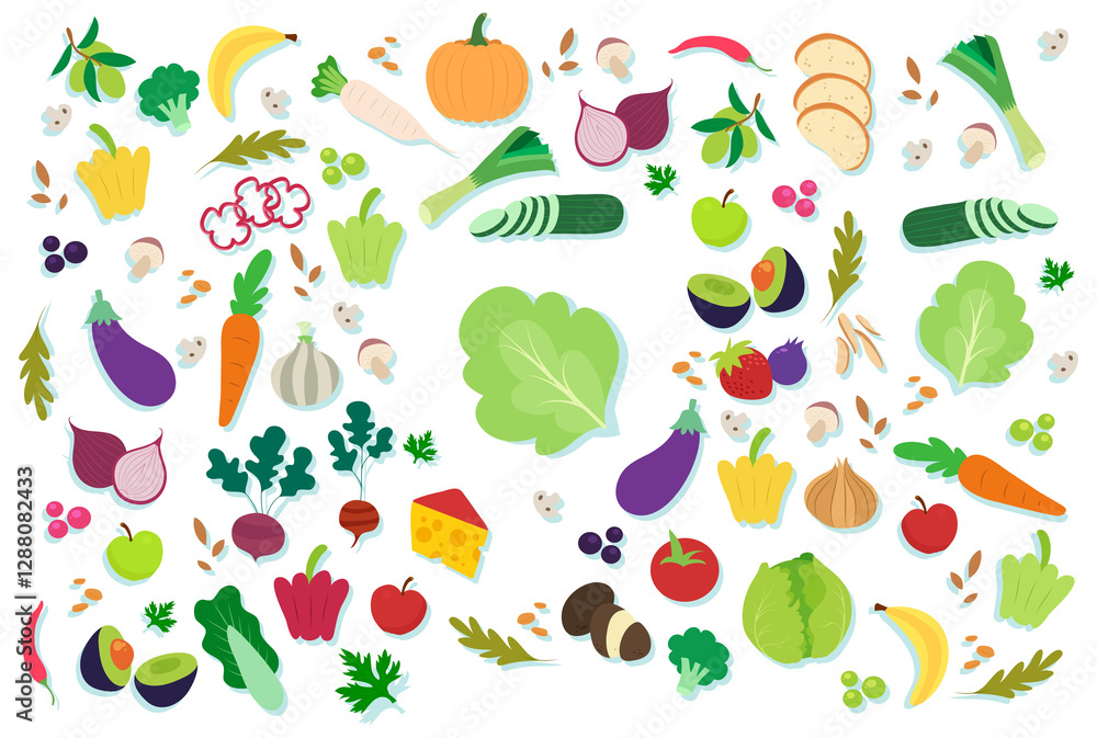 Flat food background 01 Flat food background 01