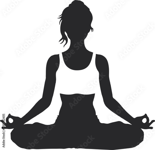 International yoga day 21 June banner or poster with woman in lotus position