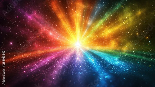 Colorful cosmic explosion background, space abstract art, possible use for digital wallpaper