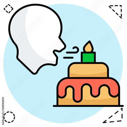An icon design of blowing candle
