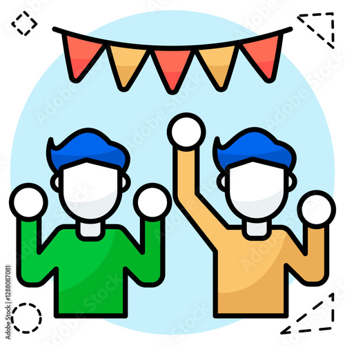 A trendy design icon of dancing