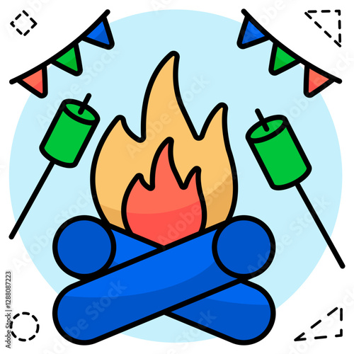 An icon design of bonfire
