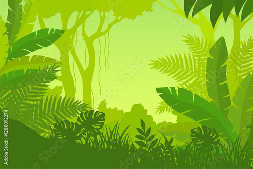Foliage tropical forest landscape 01