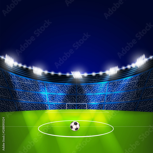 Football stadium background realistic style 01