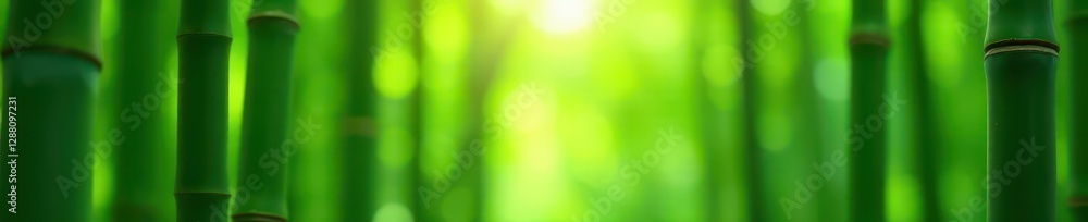 Obraz premium Close-up, vertical bamboo stalks, natural light, natural texture, macro