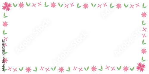 Obraz na płótnie Spring floral and green leaves background. Spring flower and leaves decoration illustration for spring blooming design. Vector illustration. w salonie