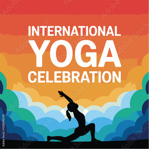 Woman stretching, exercise, yoga pose. Vector
