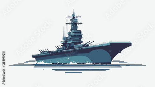 Illustration of a warship. Ship. Navy.