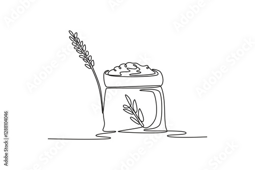 Nutrition concept. Single line draw design vector graphic illustration.