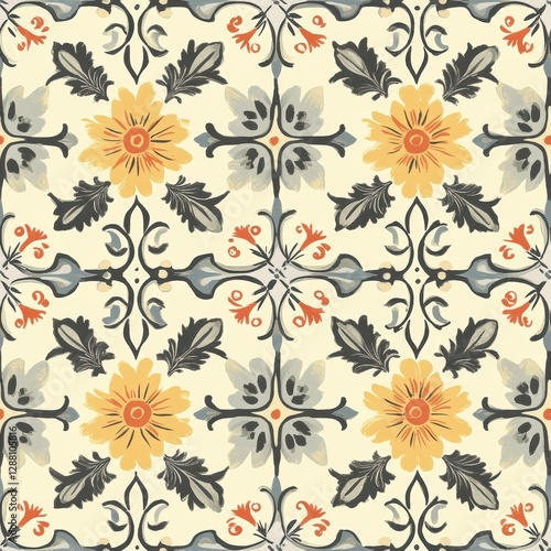 Wallpaper Mural Seamless Floral Easter Cross Pattern Wallpaper for Seasonal Decoration Torontodigital.ca
