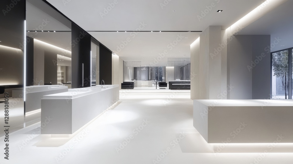 Modern Minimalist Interior Design with Sleek Lines and Lighting Modern Minimalist Interior Design with Sleek Lines and Lighting