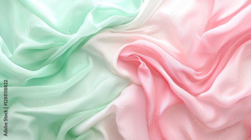 Obraz premium Pastel Dream: A Symphony of Mint and Rose Silk