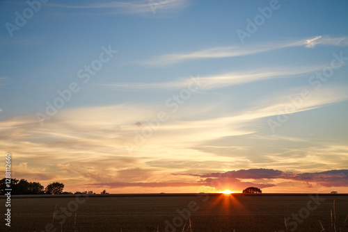 rural countryside at sunset