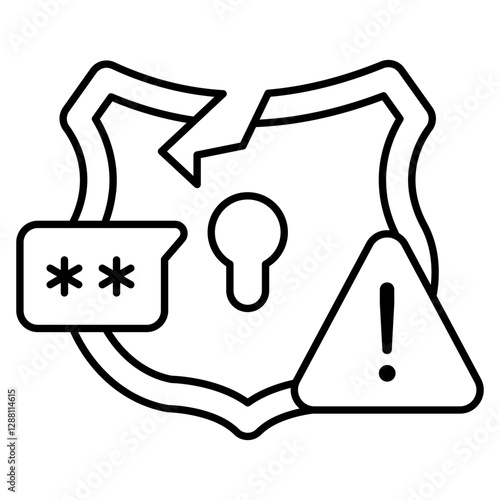 Perfect design icon of breach shield