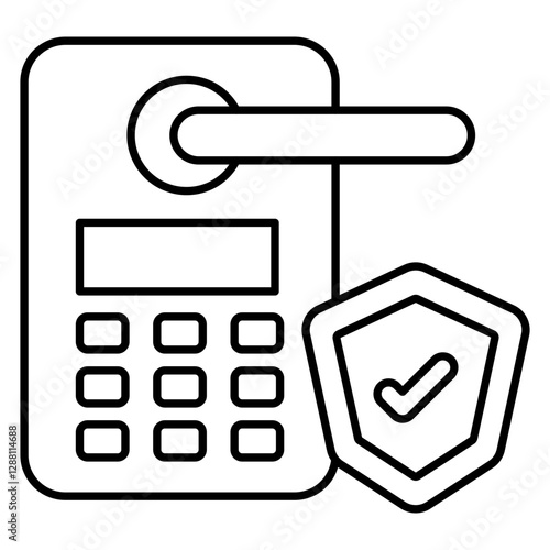 A trendy design icon of door lock security